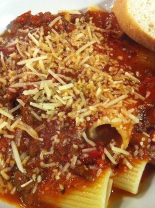 Rigatoni with Meat Sauce (Photo Credit: Adroit Ideals)