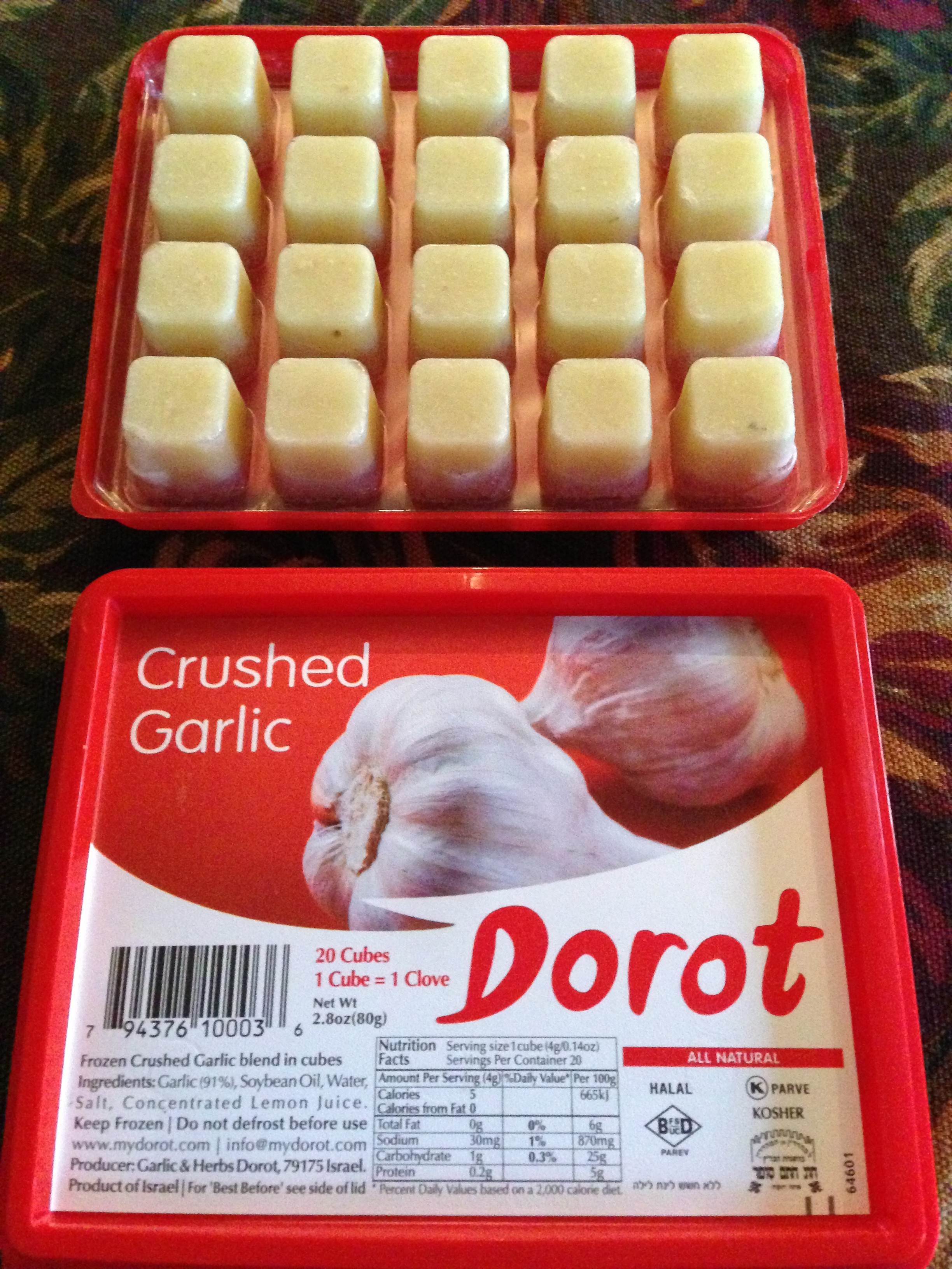 Dorot Frozen Garlic Cubes - One Cube Equals One Clove Garlic (Photo Credit: Adroit Ideals)