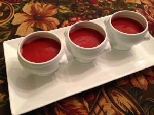 Sippable Tomato Basil Soup for a Party!  (Photo Credit: Adroit Ideals)