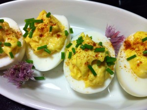 Creamy deviled eggs are a great appetizer! (Photo Credit: Adroit Ideals)