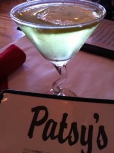 The luscious green apple martini at Patsy's Restaurant (Photo Credit: Adroit Ideals)