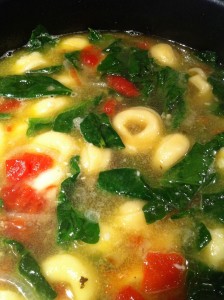 Tortellini Soup with Fresh Spinach and Tomato (Photo Credit: Adroit Ideals)