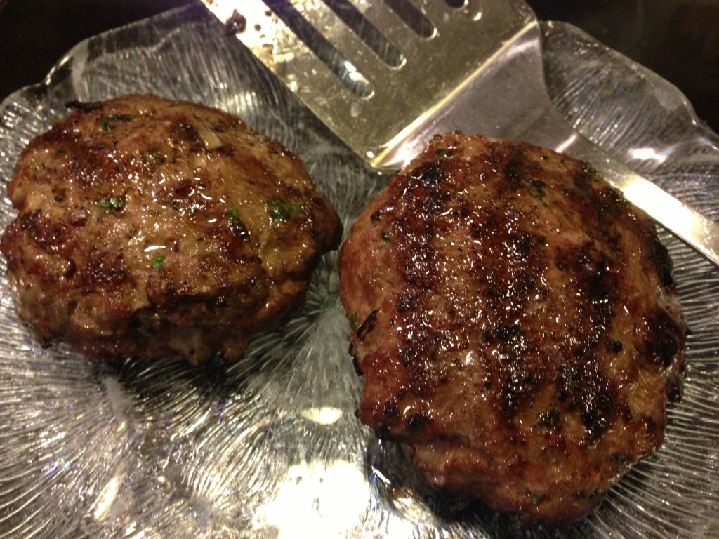 Grilled Lamb Burgers over Lentils with Minty Yogurt Sauce A Food
