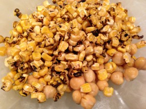 Chickpeas and Trader Joe's frozen Roasted Corn (Photo Credit: Adroit Ideals)