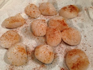 Sprinkle some paprika on the scallops before the saute (Photo Credit: Adroit Ideals)