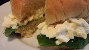 My Easy Egg Salad on a Potato Roll with Lettuce (Photo Credit: Adroit Ideals)