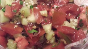 Minty Tomato Cucumber Salad  (Photo Credit: Adroit Ideals)