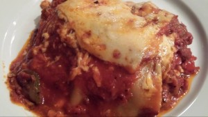 Sausage, Mushroom and Shallot Lasagna with a little Zucchini (Photo Credit: Adroit Ideals)
