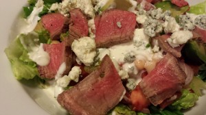 Steak Salad - "Hers" with bleu cheese dressing and gorgonzola crumbles (Photo Credit: Adroit Ideals)