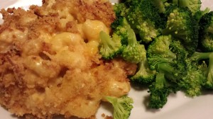 The Food Lover's Favorite Mac and Cheese with a side of Steamed Broccoli (Photo Credit: Adroit Ideals)