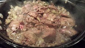 Saute the chicken livers until cooked but with some pink inside (Photo Credit: Adroit Ideals)