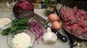Ingredients for beef meatballs (Photo Credit: Adroit Ideals)