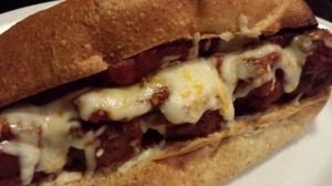 Gooey Cheesy Meatball Sandwich! (Photo Credit: Adroit Ideals)
