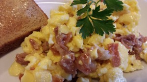 Crispy Prosciutto and Melty Brie enhance your Scrambled Egg breakfast! (Photo Credit: Adroit Ideals)