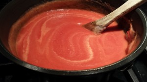 Stir the cream into the tomato sauce (Photo Credit: Adroit Ideals)