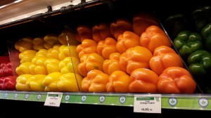 Whole Foods Market's colorful bell pepper selection (Photo Credit: Adroit Ideals)