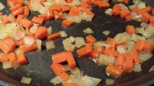 Saute the onions and carrots (Photo Credit: Adroit Ideals)