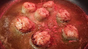 Warm the scallops in the Calvados sauce (Photo Credit: Adroit Ideals)