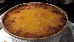 Beef Shepherd's Pie hot and bubbling from the oven (Photo Credit: Adroit Ideals)