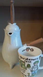 My favorite hot chocolate pot and my favorite mug (Photo Credit: Adroit Ideals)