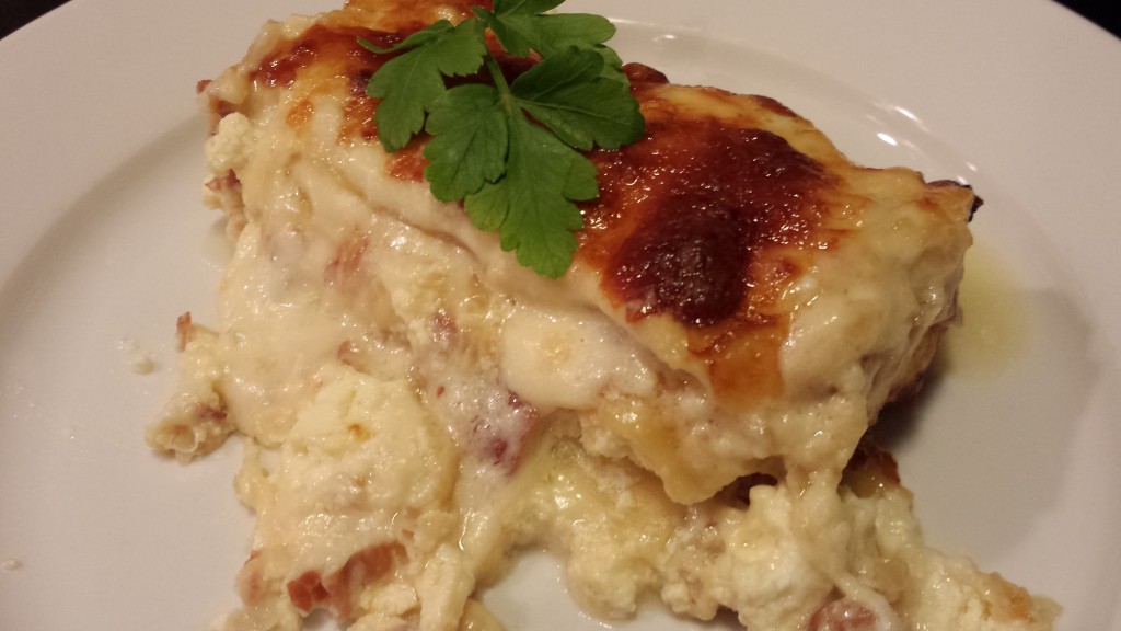 Decadent White Lasagna full of gooey goodness  (Photo Credit: Adroit Ideals)