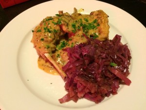 Braised Red Cabbage served with Rabbit in a Mustard Sauce (Photo Credit: Adroit Ideals)
