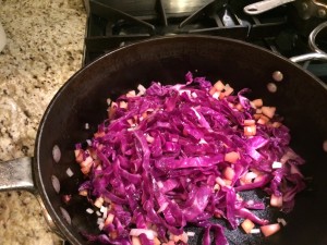 Reduce the cabbage with some apple cider vinegar, sugar and chicken stock  (Photo Credit: Adroit Ideals)
