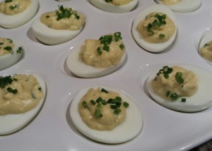 Deviled Eggs with Chive Spiked Filling (Photo Credit: Adroit Ideals)