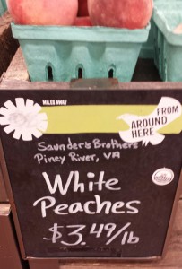 Local White Peaches from Saunder's Brothers in Piney River, VA (Photo Credit: Adroit Ideals)