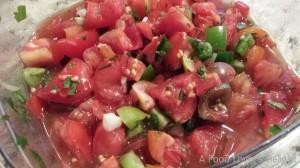 Pico de Gallo made with tomatoes from my garden (Photo Credit: Adroit Ideals)