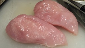 Chicken Breasts ready to dice (Photo Credit: Adroit Ideals)