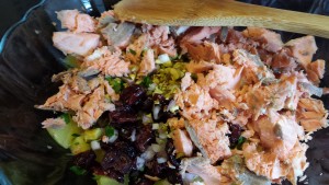 Add the flaked salmon (Photo Credit: Adroit Ideals)