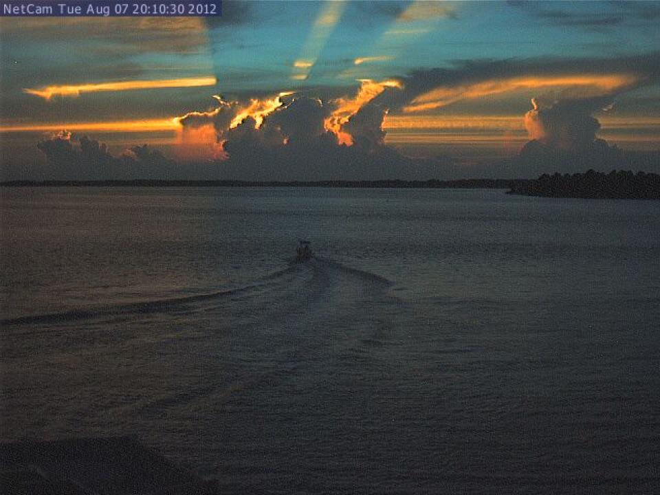 Sunset with thunderclouds - Indian River Inlet, Delaware (Image courtesy indianriverinletcam.com)
