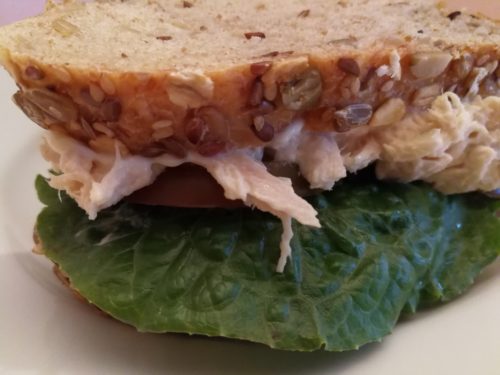 Closeup of The Best Tunafish Salad Sandwich