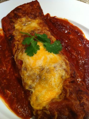 Cheese Enchilada with Red Sauce