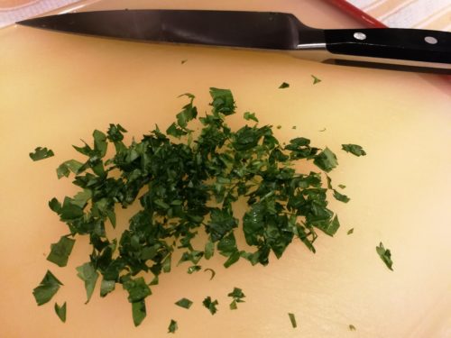 Mince some parsley