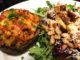 Roasted Mushroom Cap with side salad of beets and white beans