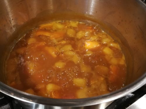 Simmer and reduce soup
