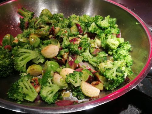 add blanched broccoli florets