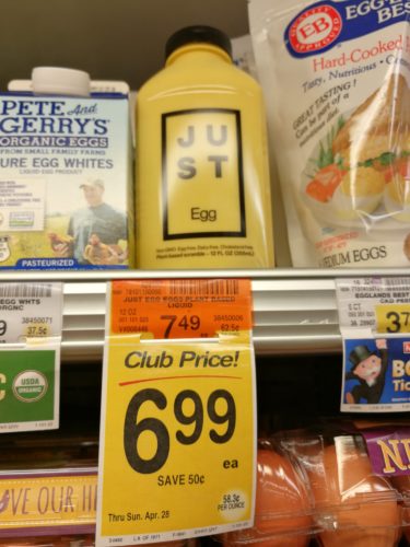 Just Egg on Safeway shelves