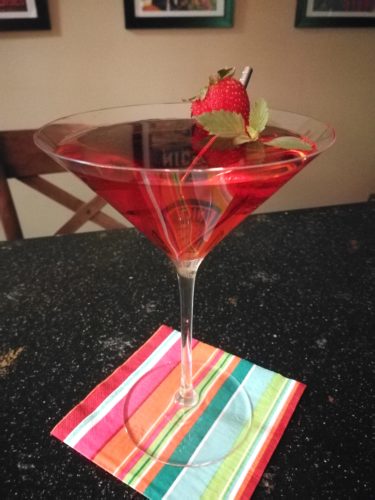 Fresh strawberry mint martini