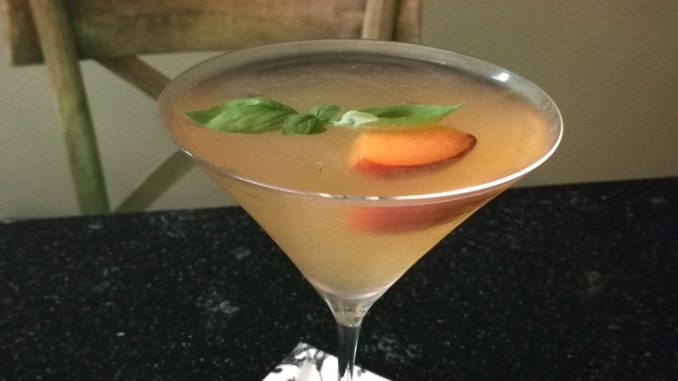 Peach Basil Martini Closeup