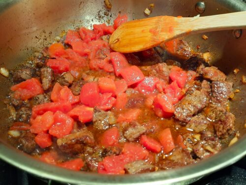 Add diced tomatoes