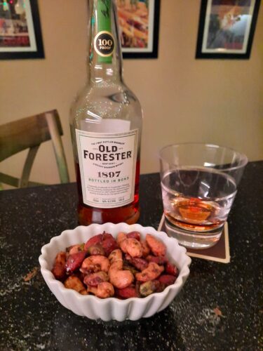 Savory Spiced Mixed Nuts served with a favorite beverage